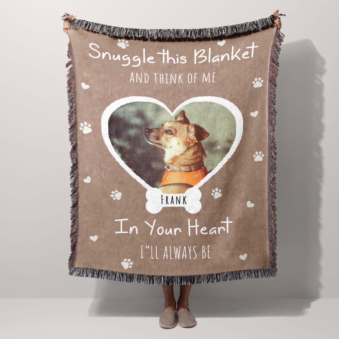 Personalized Dog Memorial Photo Blanket Gift, Dog Loss Pet Memory Gifts ...