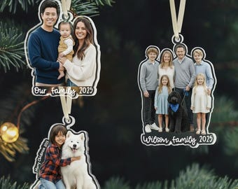 Custom Family Photo Portrait Christmas Ornament, Large Family Christmas Keepsake 2025, Picture Ornament Gift