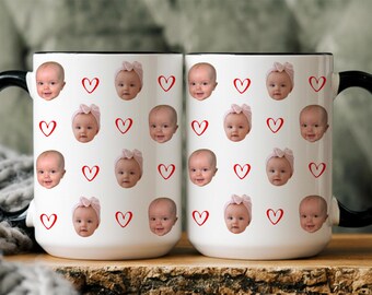 Personalized Photo Mug, Custom Coffee Mug, Baby Face Cup, Custom Baby Mug, Custom Picture Mug, Unique Photo Gift, Dad Mug, Grandma Gift