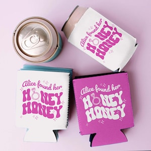 She Found Her Honey Honey Bachelorette Can Coolers, Personalized Bachelorette Drink Can Sleeves, Bach Can Holder, Bachelorette Party Favors