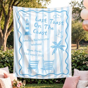 The Last Sail Before the Veil Bachelorette Party Tapestry, Nautical Bridal Shower Decor, Custom Boat Party Backdrop, Bride Party Banner