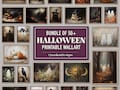 Set Of 50+ Vintage Halloween Printable Wall Art, Bundle Digital File Halloween Prints, Dark Academia Wall Prints, Halloween Wall Gallery