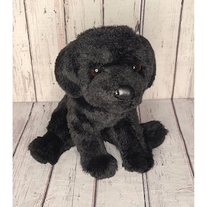 10&quot; Douglas Ford Black Labrador Lab Puppy Dog Plush Stuffed Animal Sitting Cute