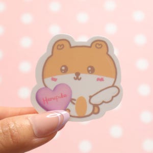Adesivi a forma di angelo criceto, cosplay di angelo kawaii, adesivi carini a forma di criceto, adesivi per laptop a forma di criceto, adesivi a forma di angelo, adesivi kawaii giapponesi