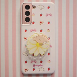 Flower Phone Grip and Phone Stand: Kawaii Dog Accessory