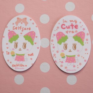 À mon époque, prendre soin de soi n'est pas égoïste, autocollants en vinyle doux, design pop et kawaii, couleurs pastel, confiance en soi, autocollants « Love Yourself »