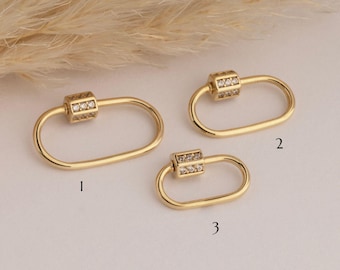 Moschettone in oro massiccio 14k: connettore per ciondolo porta-ciondolo