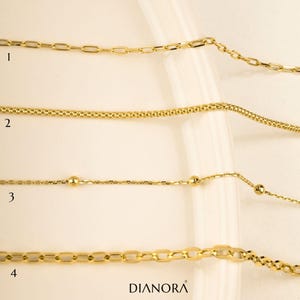 14k Sold Gold Chain, Motif Chains, Both Side Circle Chain, Gold Chain, Carabiner Chain, Charm Holder Chain