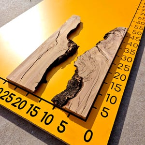 Live Edge olijfhouten plaat, rustieke mos- en harskunst