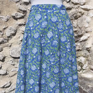 Falda/vestido de voile de algodón ligero 3 en 1 estampado a mano