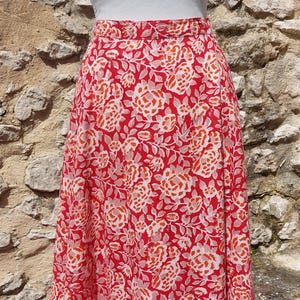 Falda/vestido de voile de algodón ligero 3 en 1 estampado a mano