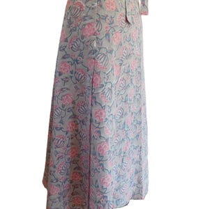 Falda/vestido de voile de algodón ligero 3 en 1 estampado a mano