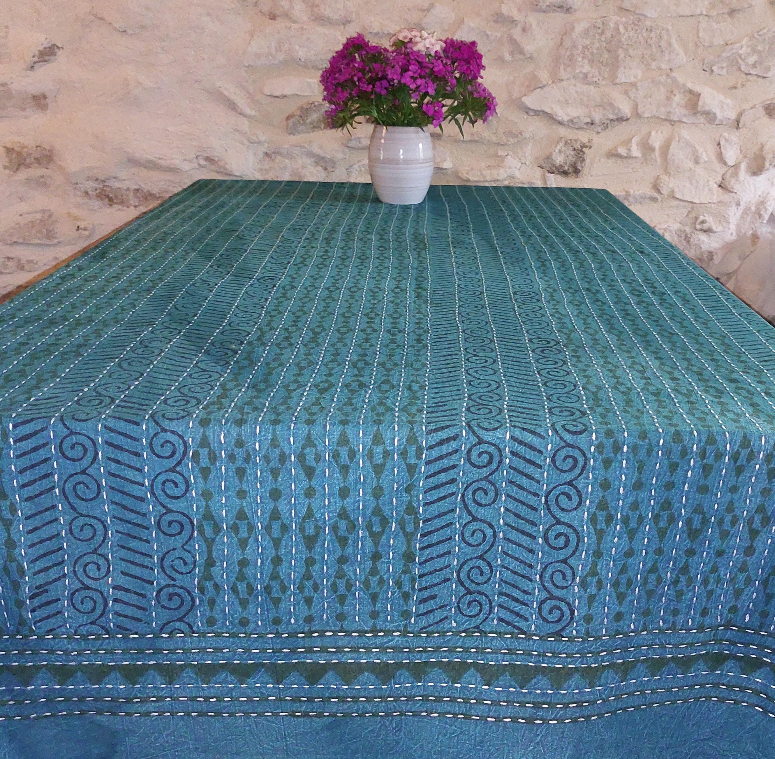 Couvre-lit Patchwork Indien Bohème - Taille King 90x108 Pouces - Broderie Kantha Main - 100% Coton - Artisanat Rajasthan