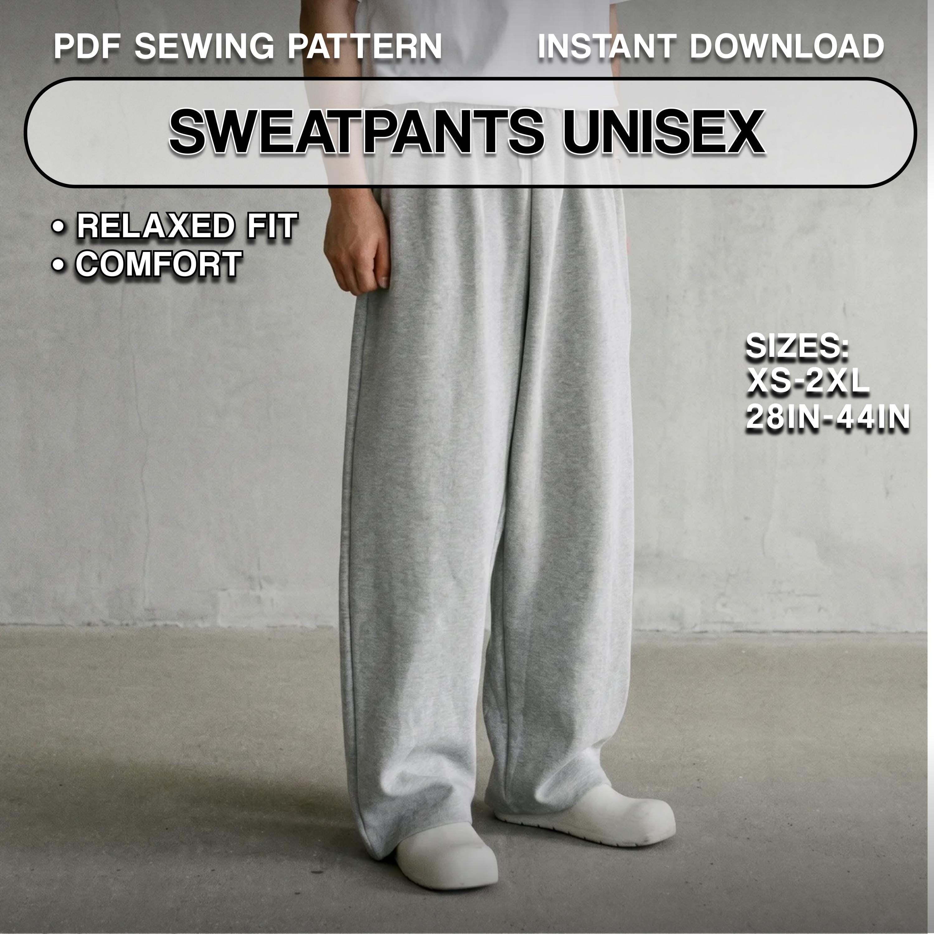 Baggy Sweatpants Sewing Pattern – Unisex Pants – DIY Joggers