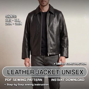 Patrón PDF de chaqueta de cuero: plantilla de abrigo unisex, abrigo moderno extragrande, DIY A4/A0