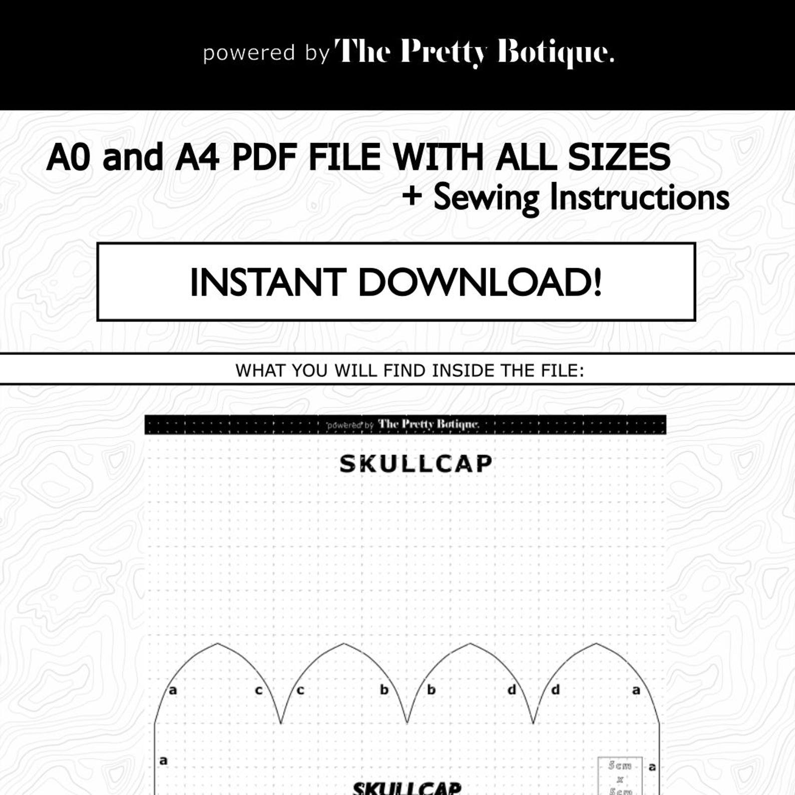 Tailcap Pattern Skullcap Sewing Pattern PDF | Minimal Beanie Hat Pattern | Stretch ...