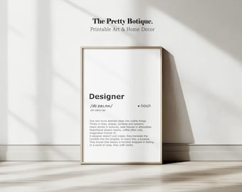 Designer Definition Print: Minimalist Wall Art for Creatives (Digital Download, 5 Sizes)