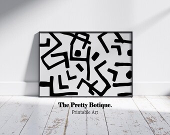 African Kuba Art Print: Minimalist Tribal Decor (Digital Download PNGs)