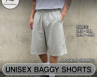 Oversized Shorts Sewing Pattern PDF: Unisex Baggy Jorts with Pockets (XS-XXL Digital Download