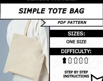 Tote Bag Sewing Pattern – Easy Beginner DIY Shopper (PDF)