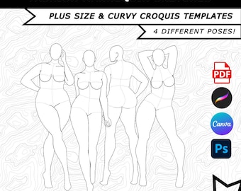 Plus Size Croquis Pack - Curvy Fashion Mannequins (PDF Pattern)