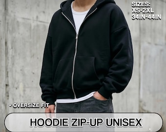 Patrón de costura en PDF para sudadera con capucha y cremallera extragrande – Sudadera estilo streetwar DIY, sudadera unisex, proyecto de costura para principiantes - Mujeres y hombres