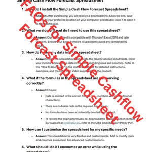 Simple Cash Flow Forecast Excel Spreadsheet With Explanatory PDF ...