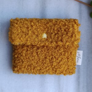 Mini portefeuille fait main, portefeuille fin Teddy, porte-cartes portefeuille pour femme