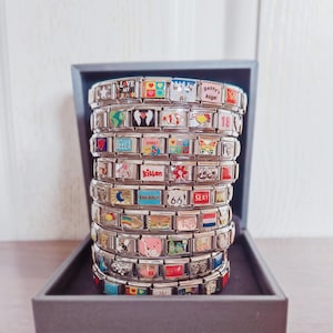 Italiaanse armband, op maat gemaakte italiaanse bedels, gepersonaliseerde Italiaanse armband, italiaanse bedels