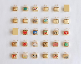 Italian Bracelet, Custom Gold Italy Charms, Personalized Italian Bracelet, Italian Charms