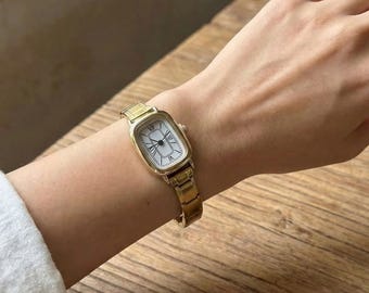 Gold Italian Charm Watch, Personalized Bracelet Style Timepiece