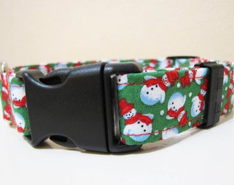 Merry Christmas Snowman Dog Collar - Size M