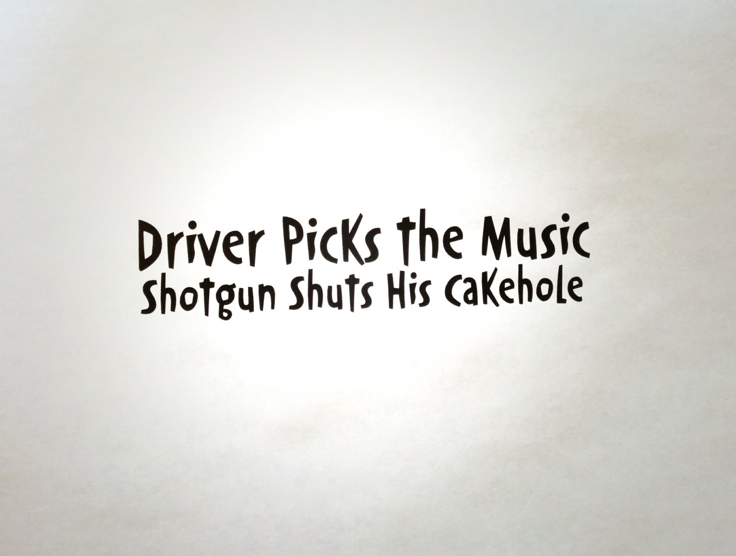 Supernatural Inspired Driver Picks the Music Shotgun Shuts His Cakehole Precision Die Cut Vinyl Car Window Decal Sticker