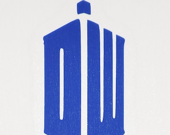 X-Large Doctor Who Blue Box Logo Precision Cut Vinyl Car Window Decal Sticker for Fans TARDIS