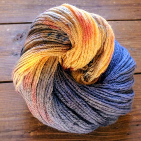 March Colorway of the Month - BATAAN - Hand Dyed Worsted / Aran Weight 100% Wool for Knitting Crocheting Felting Handpainted Full Skein