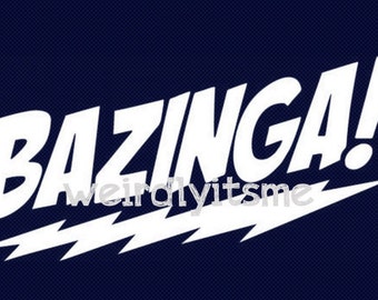 SALE - Bazinga Precision Cut Vinyl Car Window Decal Sticker for Big Bang Theory Fans