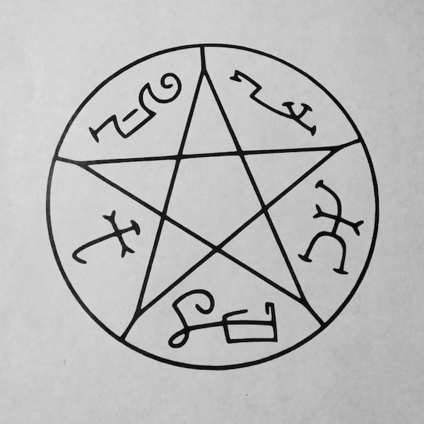 Übernatürliche inspiriert Devil Trap Präzision geschnitten Vinyl Fenster Aufkleber Autoaufkleber für Fans der TV-Show Teufel Trap Sigil Symbol