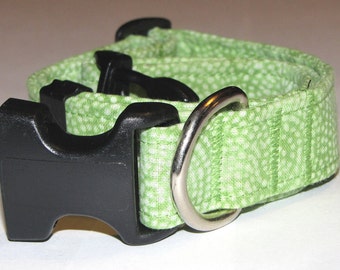 SALE - Juicy Lime Dots Dog Collar - Size L