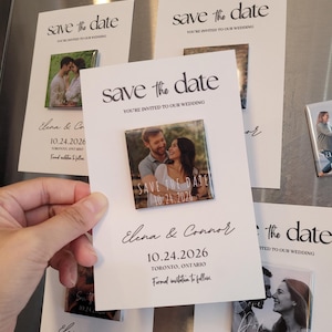 Save the Date Magnet Photo with Cardstock for Wedding Inivitations, Custom Personalized Save our Date Fridge Magnets, 2026 Wedding Brides