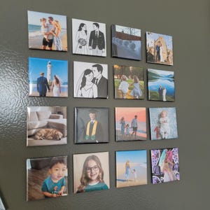 Custom Photo Magnets 5×5 cm | Premium Glossy Square Magnet | Mother, Father Gift, Company Logo | Personalized Gift | Button Magnet