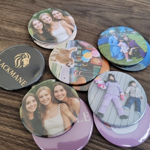 Custom Round Photo Magnets 58 mm | Premium Glossy Circle Magnet | Personalized Fridge & Locker Magnets | Personalized Gift | Button Magnet