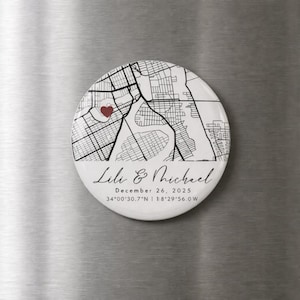 Custom Map Magnet, Personalized Location Gift, Where It All Began, Couple Gift, Anniversary Gift, Custom Coordinates Magnet