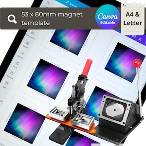 Canva Template 80x53mm Photo Magnet Button Magnet Template  Custom Fridge Magnet Design Editable Layout for Personalized Fridge Magnets EASY