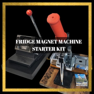 Kit professionnel de démarrage pour machine Pro Magnet avec 1 000 jeux de matériaux acryliques | Kit de démarrage de fabrication d&#39;aimants pour réfrigérateur | Coupe-machine pour aimants en forme de bouton |