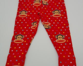 Monkey Leggings in Blue and Red