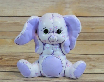 Purple Ceramic Easter Bunny