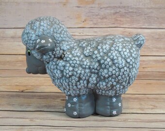 Hand Painted Ceramic Black Sheep