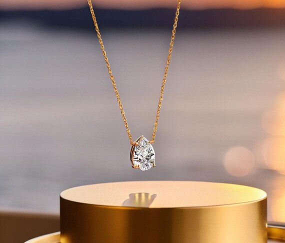 Gold-filled Teardrop Diamond Choker for Women, Tiny CZ Diamond