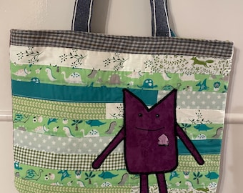 Miles EMR design patchwork tote bag