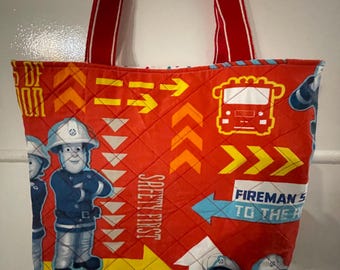 Fireman Sam & Penny quilted tote bag